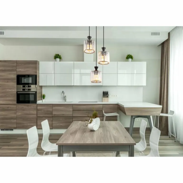 Jordana Suspension Luminaires Globo Lighting Noir, 3 lumières