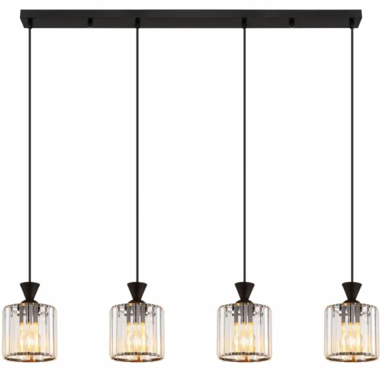 Jordana Suspension Luminaires Globo Lighting Noir, 4 lumières