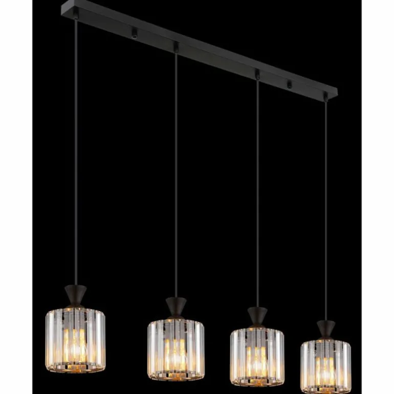 Jordana Suspension Luminaires Globo Lighting Noir, 4 lumières