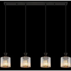 Jordana Suspension Luminaires Globo Lighting Noir, 4 lumières