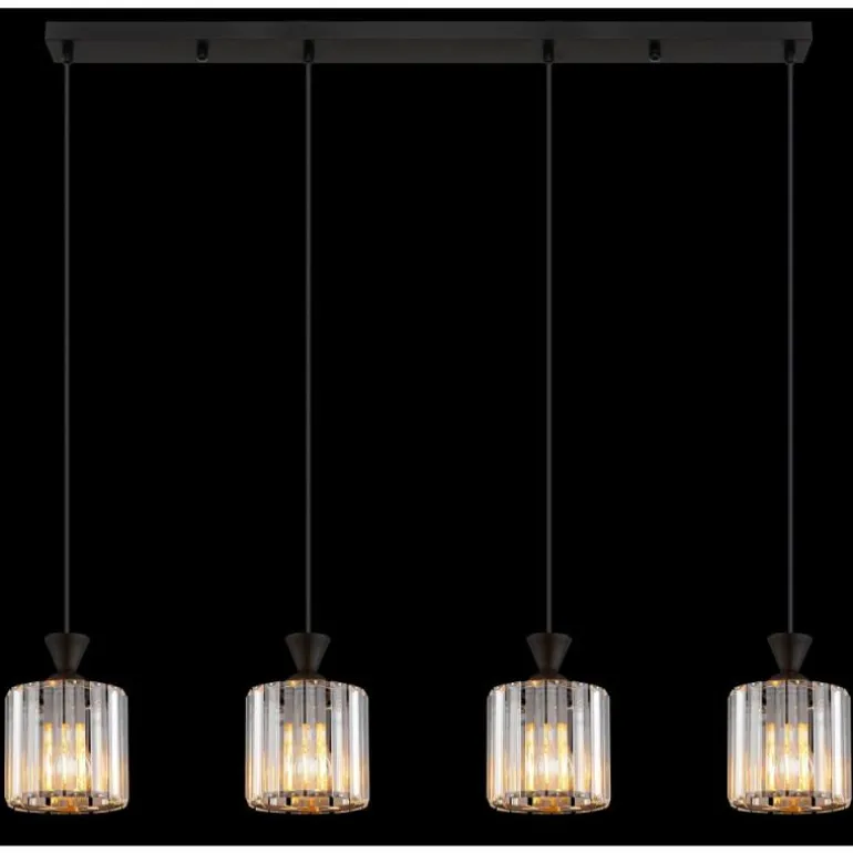 Jordana Suspension Luminaires Globo Lighting Noir, 4 lumières