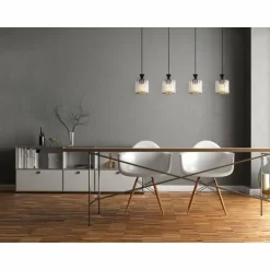 Jordana Suspension Luminaires Globo Lighting Noir, 4 lumières