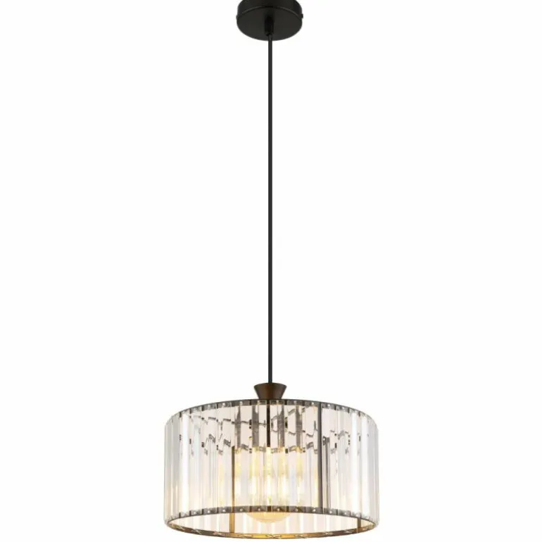Jordana Suspension Luminaires Globo Lighting Noir, 1 lumière