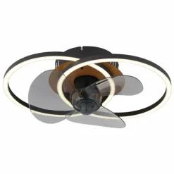 Karen Ventilateur de plafond lumineux Luminaires Globo Lighting LED Écru, Noir, 1 lumière, Télécommandes