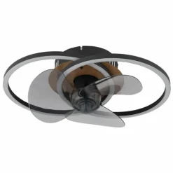 Karen Ventilateur de plafond lumineux Luminaires Globo Lighting LED Écru, Noir, 1 lumière, Télécommandes