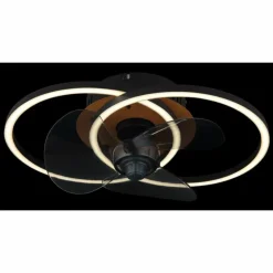 Karen Ventilateur de plafond lumineux Luminaires Globo Lighting LED Écru, Noir, 1 lumière, Télécommandes