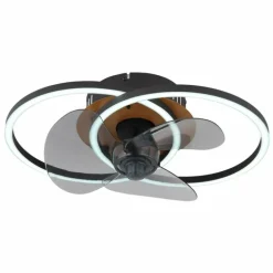 Karen Ventilateur de plafond lumineux Luminaires Globo Lighting LED Écru, Noir, 1 lumière, Télécommandes