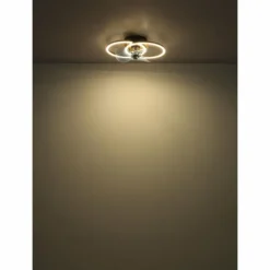 Karen Ventilateur de plafond lumineux Luminaires Globo Lighting LED Écru, Noir, 1 lumière, Télécommandes