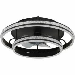 Kendall Ventilateur de plafond lumineux Luminaires Globo Lighting LED Noir, 1 lumière, Télécommandes