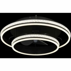 Kendall Ventilateur de plafond lumineux Luminaires Globo Lighting LED Noir, 1 lumière, Télécommandes