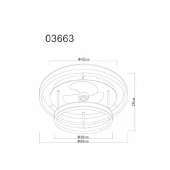 Kendall Ventilateur de plafond lumineux Luminaires Globo Lighting LED Noir, 1 lumière, Télécommandes