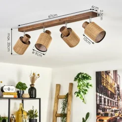 Kinnared Plafonnier, Spot de plafond Chrome, Brun foncé, 4 lumières