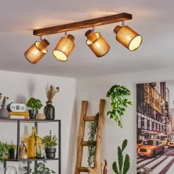 Kinnared Plafonnier, Spot de plafond Chrome, Brun foncé, 4 lumières