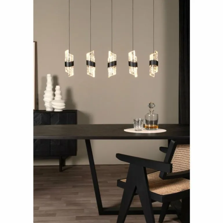 KLIGANDE Suspension Luminaires Lucide LED Noir, 5 lumières
