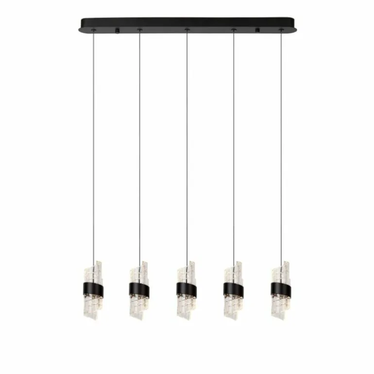 KLIGANDE Suspension Luminaires Lucide LED Noir, 5 lumières