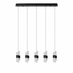 KLIGANDE Suspension Luminaires Lucide LED Noir, 5 lumières