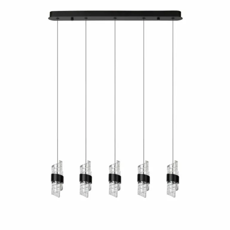 KLIGANDE Suspension Luminaires Lucide LED Noir, 5 lumières