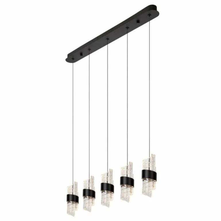 KLIGANDE Suspension Luminaires Lucide LED Noir, 5 lumières