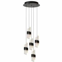 KLIGANDE Suspension Luminaires Lucide LED Noir, 5 lumières