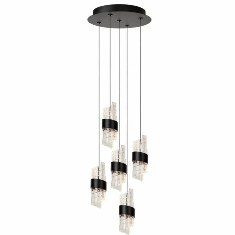 KLIGANDE Suspension Luminaires Lucide LED Noir, 5 lumières