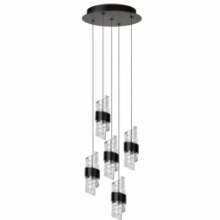 KLIGANDE Suspension Luminaires Lucide LED Noir, 5 lumières
