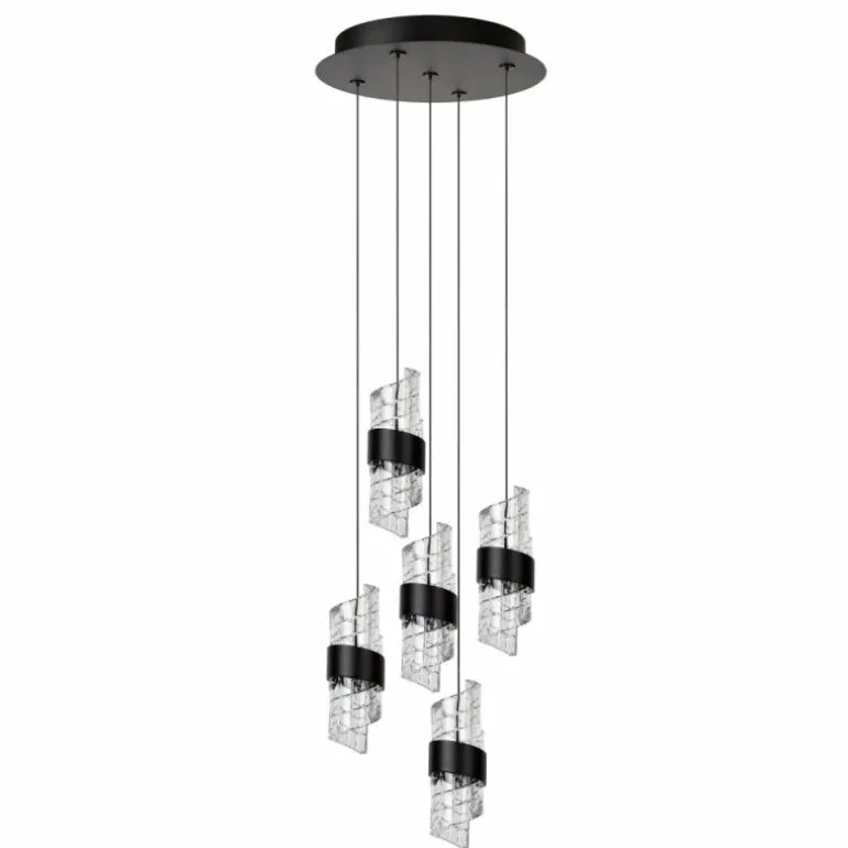 KLIGANDE Suspension Luminaires Lucide LED Noir, 5 lumières