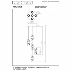 KLIGANDE Suspension Luminaires Lucide LED Noir, 5 lumières