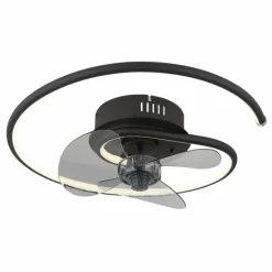 Koren Ventilateur de plafond lumineux Luminaires Globo Lighting LED Noir, 1 lumière, Télécommandes