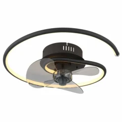 Koren Ventilateur de plafond lumineux Luminaires Globo Lighting LED Noir, 1 lumière, Télécommandes