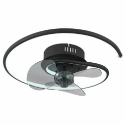Koren Ventilateur de plafond lumineux Luminaires Globo Lighting LED Noir, 1 lumière, Télécommandes