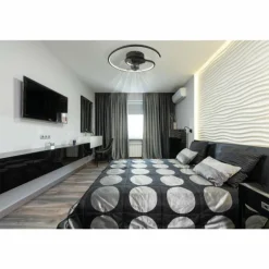 Koren Ventilateur de plafond lumineux Luminaires Globo Lighting LED Noir, 1 lumière, Télécommandes