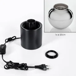 Koyoto Boule lumineuse, Lampe de bureau, Lampe à poser 20 cm Chrome, Fumé, 1 lumière