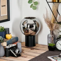 Koyoto Boule lumineuse, Lampe de bureau, Lampe à poser 20 cm Chrome, Fumé, 1 lumière