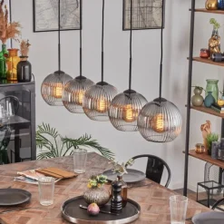 Koyoto Boule lumineuse, Suspension Noir, 5 lumières