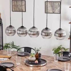 Koyoto Boule lumineuse, Suspension Noir, 5 lumières