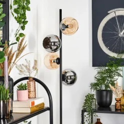 Koyoto Lampadaire 31 cm Ambre, Chrome, Fumé, 4 lumières