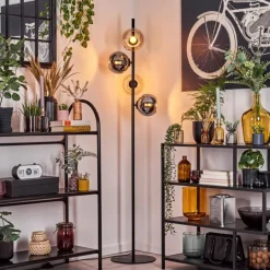 Koyoto Lampadaire 31 cm Ambre, Chrome, Fumé, 4 lumières