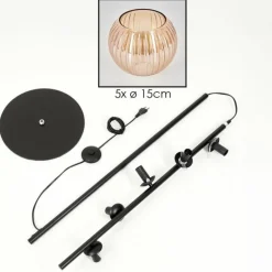 Koyoto Lampadaire 31 cm Ambre, 5 lumières