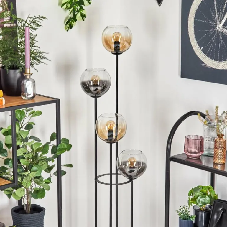 Koyoto Lampadaire 30 cm Ambre, Clair, Fumé, 4 lumières