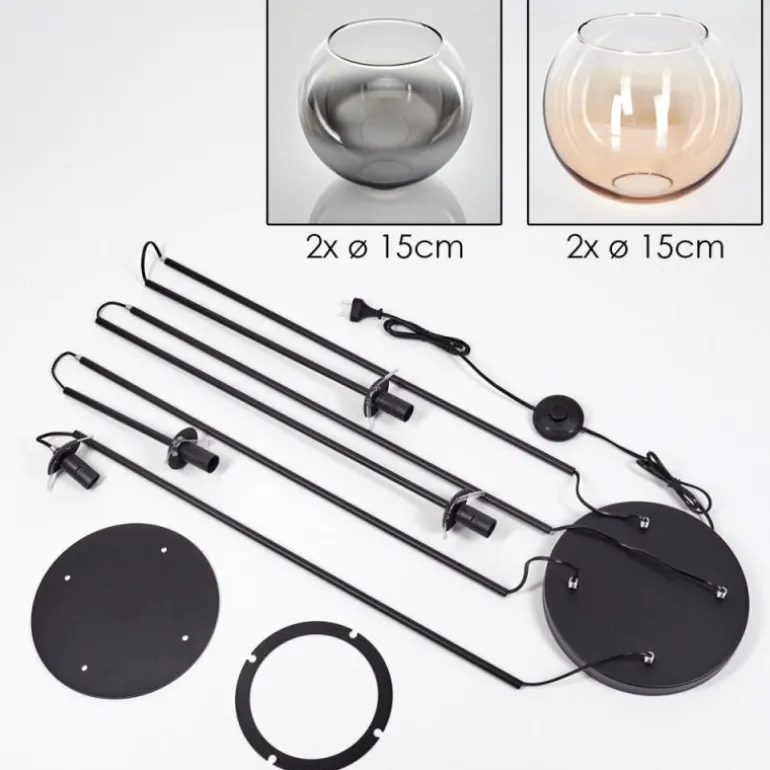 Koyoto Lampadaire 30 cm Ambre, Clair, Fumé, 4 lumières