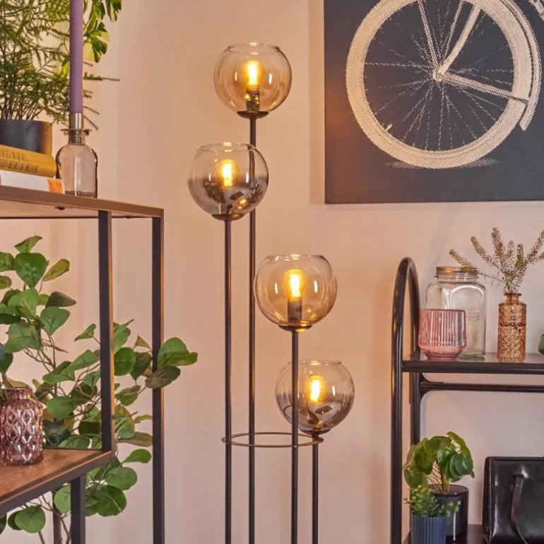 Koyoto Lampadaire 30 cm Ambre, Clair, Fumé, 4 lumières