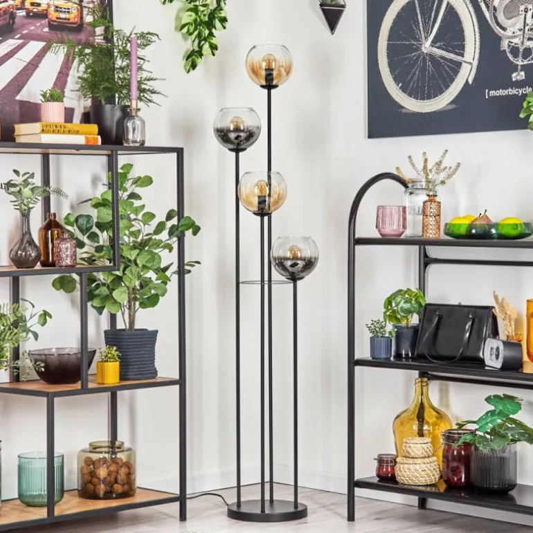 Koyoto Lampadaire 30 cm Ambre, Clair, Fumé, 4 lumières