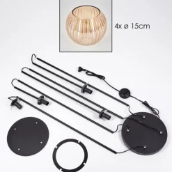 Koyoto Lampadaire 30 cm Ambre, 4 lumières