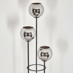 Koyoto Lampadaire 30 cm Bois foncé, Noir, 3 lumières
