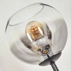 Koyoto Lampadaire 30 cm Bois foncé, Noir, 3 lumières