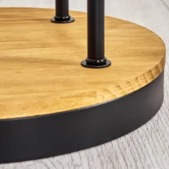 Koyoto Lampadaire 30 cm Bois foncé, Noir, 3 lumières