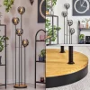 Koyoto Lampadaire 30 cm Bois foncé, Noir, 4 lumières