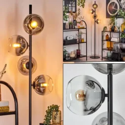 Koyoto Lampadaire 31 cm Clair, Fumé, 4 lumières