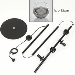 Koyoto Lampadaire 31 cm Clair, Fumé, 4 lumières