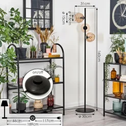 Koyoto Lampadaire Ambre, 3 lumières